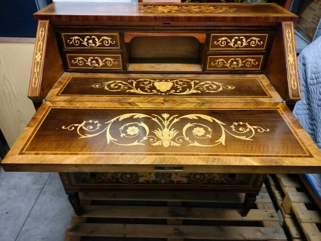 Splendido scrittorio a ribalta secretaire Luigi XVI