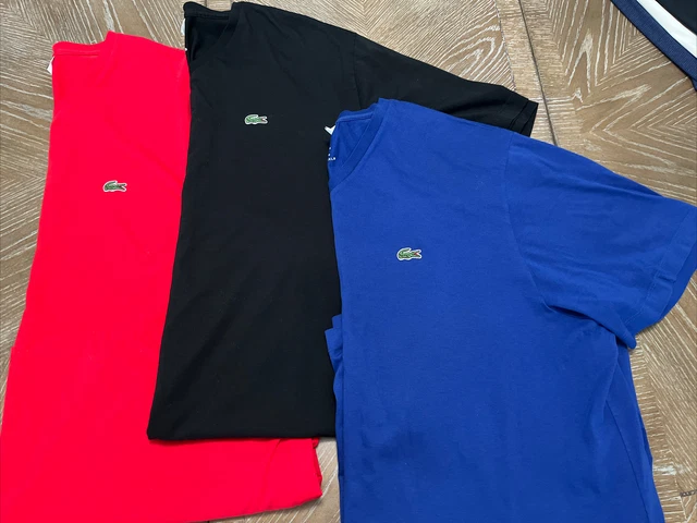 Mens 2XLB Lacoste V-neck Tees - Lot Of 3