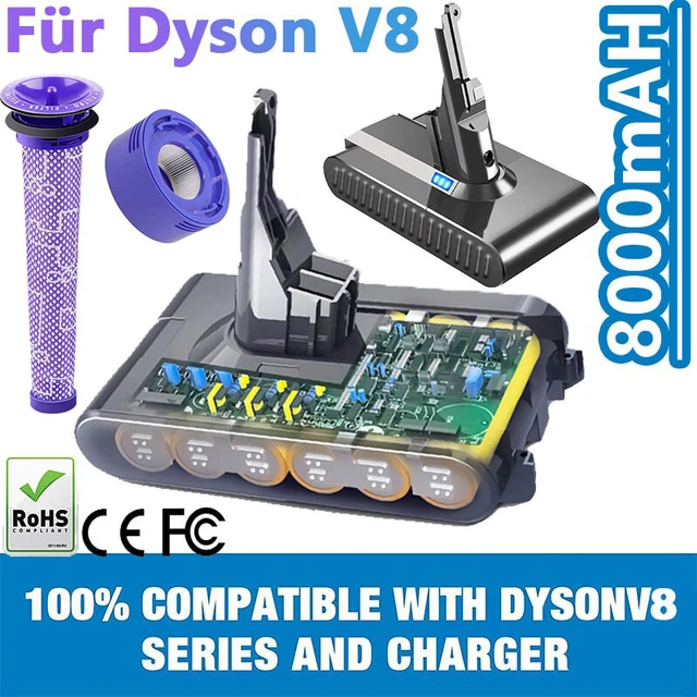 8000MAH AKKU FÜR Original Dyson V8 SV10Absolute Animal Staubsauger ...