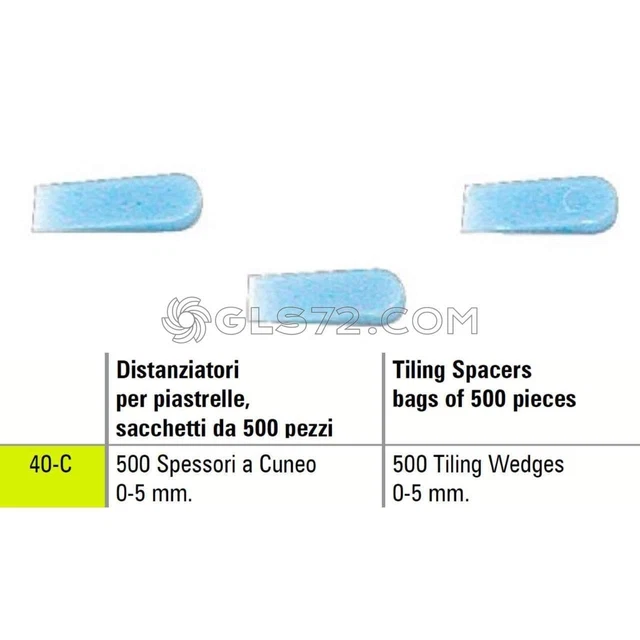 DISTANZIATORI A CUNEO PER PIASTRELLE SIGMA 40-C A SPESSORE 0 - 5 mm 500 PEZZI