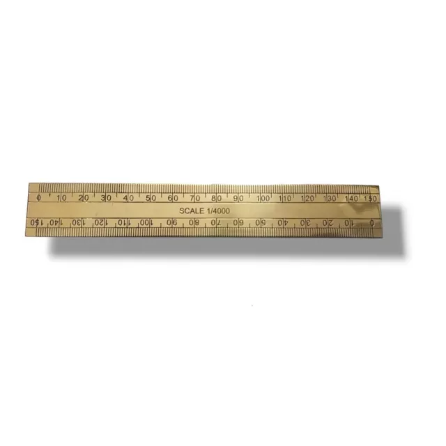 Solid Brass Metal Dual Scale 6 Inch / 15 cm Ruler Measuring Tool 6" (2785)