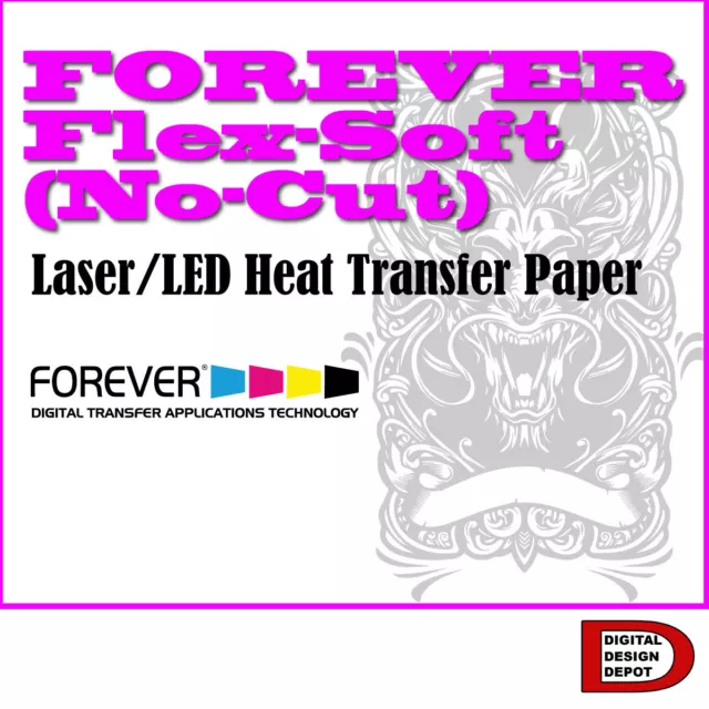 FOREVER Flex-Soft No-Cut Heat Transfer Paper  A Foil & B Paper Laser Printer