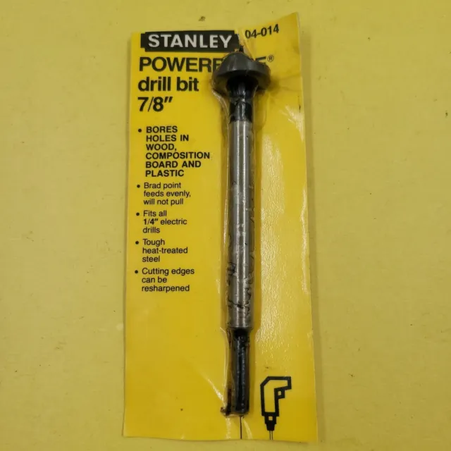 VINTAGE STANLEY 7/8" Powerbore Drill Bit  04-014 Made In USA NOS vintage