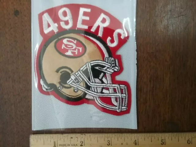 NFL Patche S.F. 49ers Vintage Sew or Glue on small 3.5"× 4" embroidered new rear