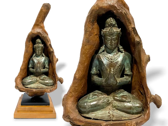 Buddha Angels Guardians 15.4" God Meditation, Teppanom Figurines Namaste Praying