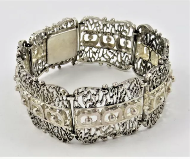 800er Silber Armband, Filigraner Trachtenschmuck um 1970 (3199EB)