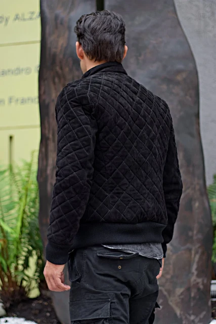 New Black Leather Jacket Men Pure Suede Slim Fit Flight/Bomber Size S M L XL XXL 2