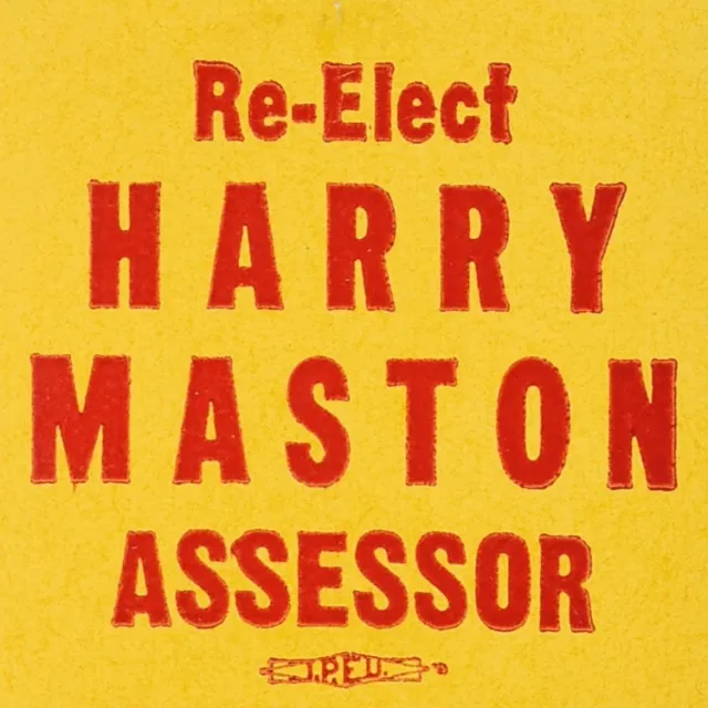 1950s Harry Maston Assessor Kitsap County Washington Political Election Voting