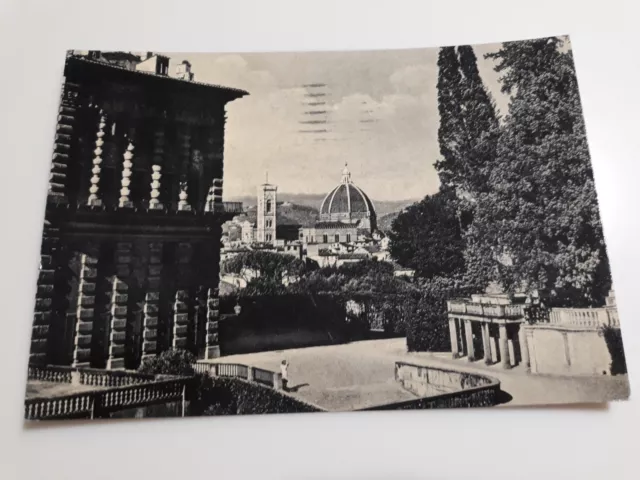 Cartolina b/n FIRENZE Duomo e Campanile dal Giardino di Boboli Viaggiata (1955)