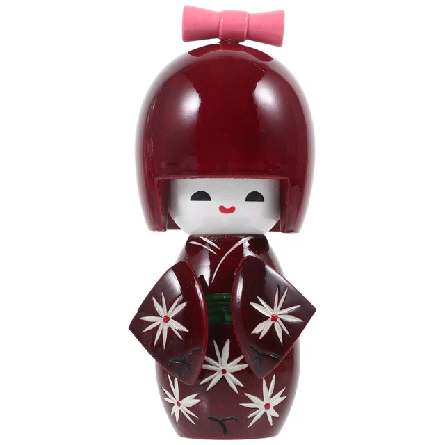 Adorable Kimono Doll Japanese Style Girl Figurine for Desktop
