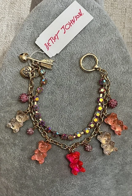 BETSEY JOHNSON GUMMY Bear Fireball Lucite Rhinestone Barbie Pink