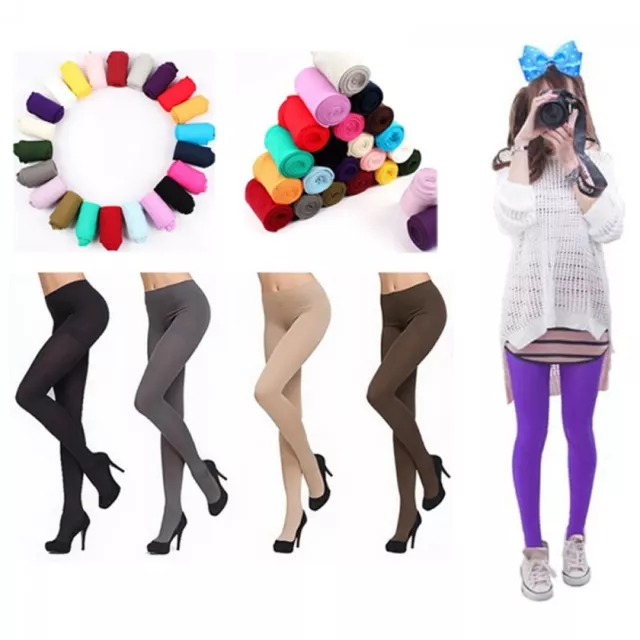 8 COLORS THICK Women 120D Tights Opaque Stockings Pantyhose Footed ...