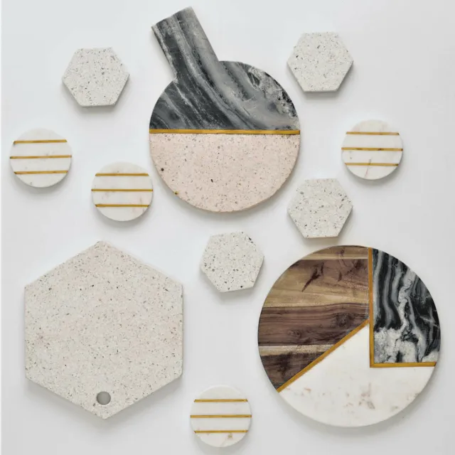 Terrazzo Marble Chopping Board Kitchen Food Cutting Board Serving Tray Platter