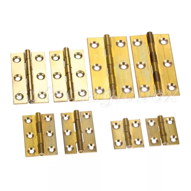 2Pcs Brass Door Hinges Cabinet Bin Wardrobe Suitcase Hinges Furniture Hardware