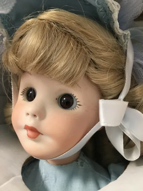 Vintage 1981 Marjorie Spangler Porcelain Doll "Nannette" 16" tall 3