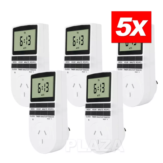 UP5X 240V LCD Digital Timer Switch Automation Socket Electric Programmable Power