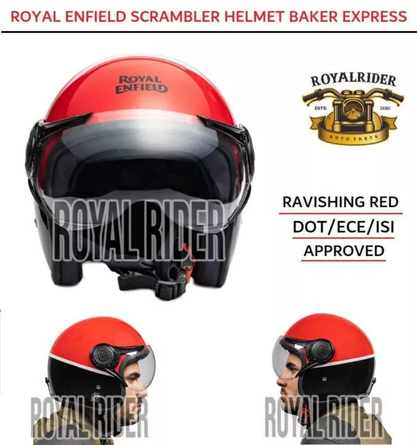 Casco Royal Enfield Scrambler Baker Express Rojo deslumbrante - Aprobado...