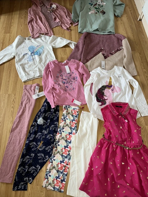 All New With Tags Girls Clothes Bundle 8-9 Years Tops Hoodies Leggings Dress
