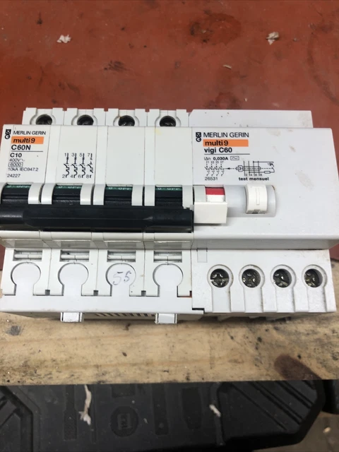 Disjoncteur Différentiel Schneider Electric 10A 30mA AC - Référence 21442, 2 Pôles, Occasion Fonctionnel