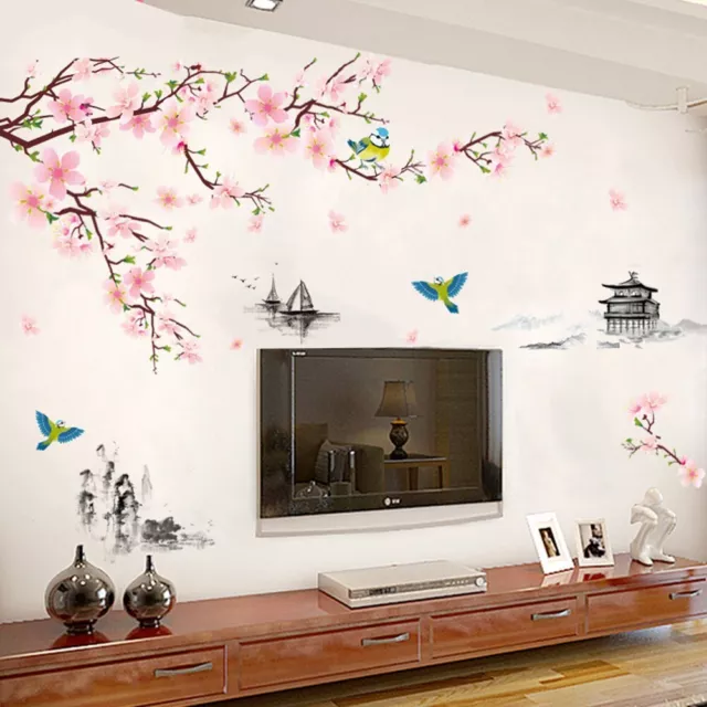 Flores tatuaje de pared habitación infantil pegatina de pared hogar pegatina decoración mural 2