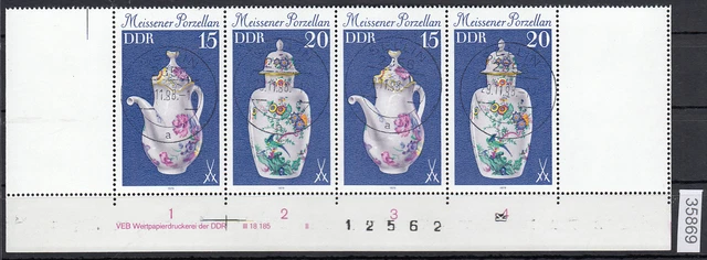 GDR 1979, Mich No 2466 +67 Ra + R Postmarked Dv II Empty Field Glass Right