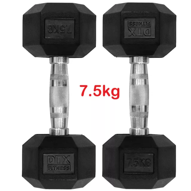 Dumbbells Rubber Encased Hex Weights Sets, Hexagonal Dumbbell Gym Sold In Pairs 3