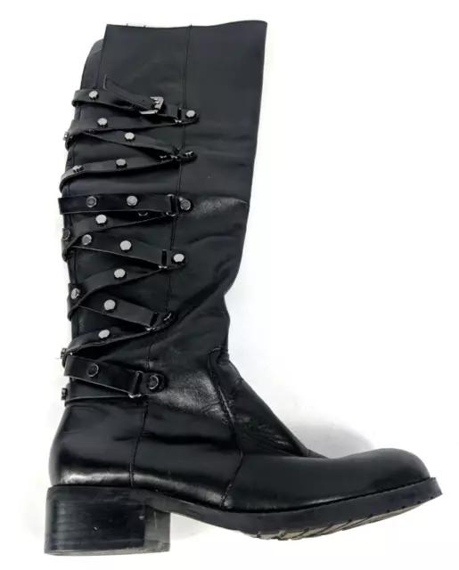 Carlos Santana Boots Womens 6.5M Black Tall Leather Studs Metropolis