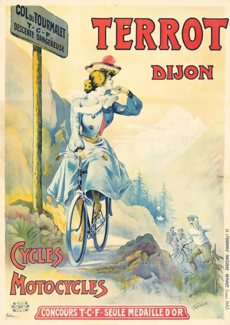 Biciclette Vintage Francesi Terrot di Digione Retro Pubblicità Stampa Poster A3 A4