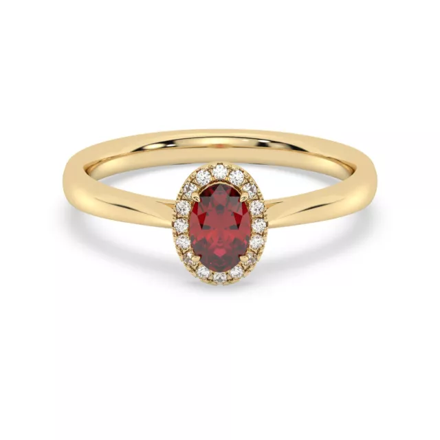 Diam Addict Ring 585 Gold gelb  Rubin Diamant rot synthetisch glanz poliert