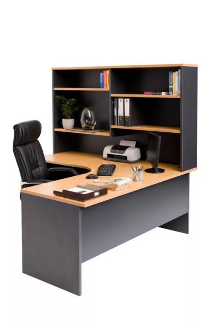 L Shaped Corner Workstation Office Desk With Hutch Executive Desk for Home Offic