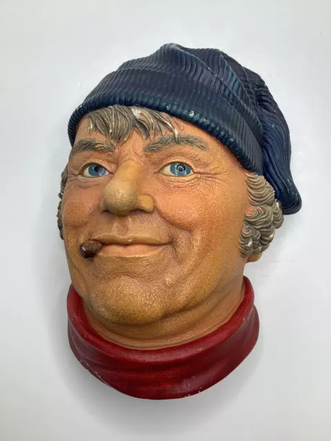 Vintage Bosson style Head Chalkware Fisherman Made in England Legend Products