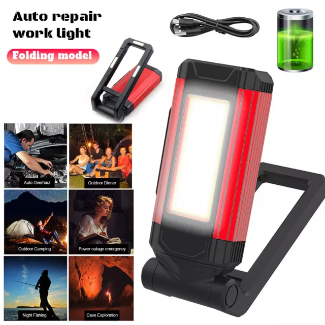 LED Work Light Rechargeable COB Inspection Lamp Magnetic Work Light USB Charger