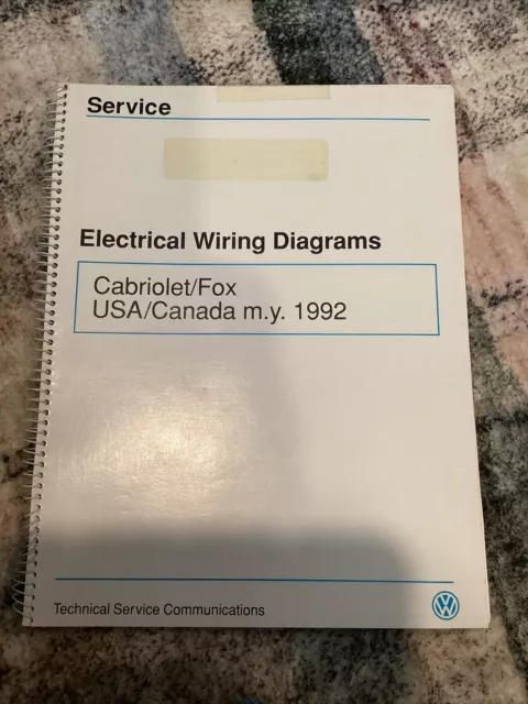 1992 Volkswagen VW Electrical Wiring Diagrams - Cabriolet Fox