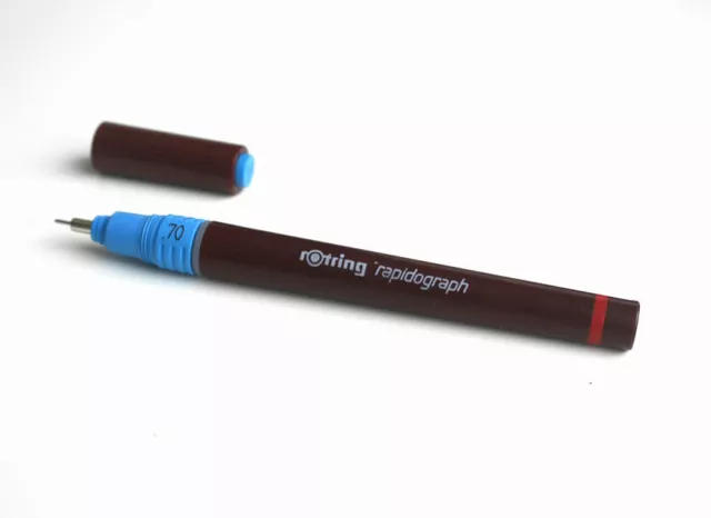 Tuschefüller rotring rapidograph 0,7mm mit Zeichenkegel und Leerpatrone 0,7 mm