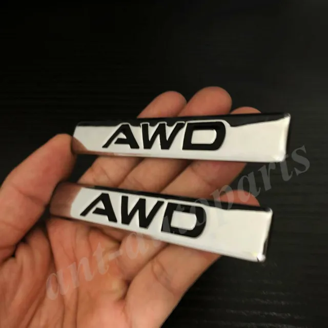 2x Metal AWD Emblem Car Fender Trunk Tailgate Badge Decals Sticker 4WD 4X4 SUV