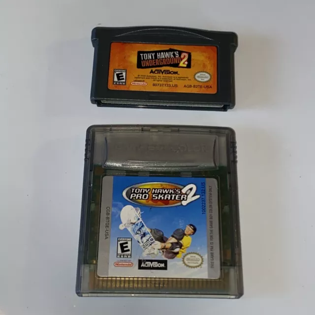 Tony Hawk Lot Of 2: Underground 2 & Pro Skater 2 Nintendo GBA Gameboy Color