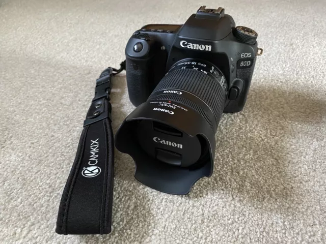 Canon EOS 80D 24.2MP Digital SLR Camera with EF-S 18-55mm IS STM Lens - Black