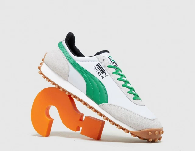 PUMA FAST RIDER Unisex Sneakers Trainers Green White Size UK 6