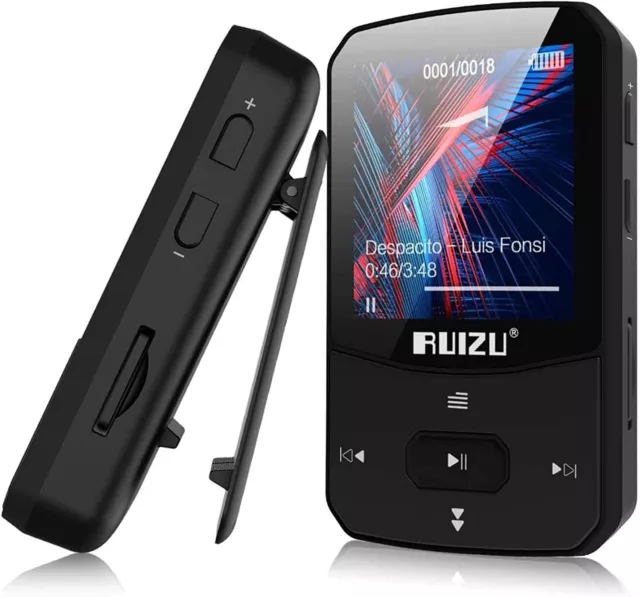 RUIZU X52 Sport Bluetooth MP3 Player Portable Clip Mini Walkman With Screen Supp