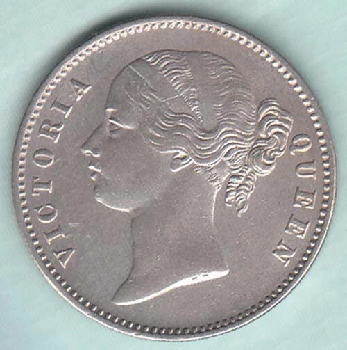 1840 East India company Victoria 27 berries Devided rupee Beautiful silver coin