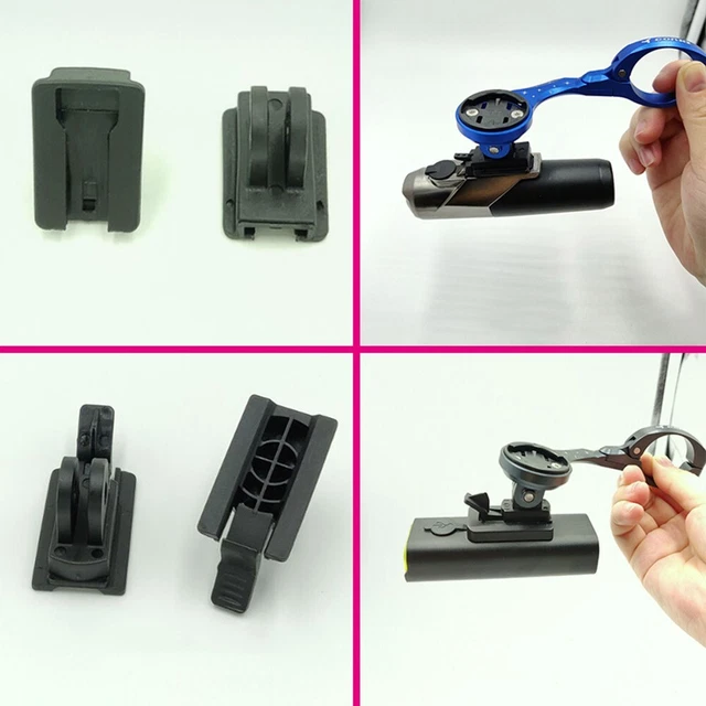 Adattatore supporto luce bicicletta nero per montaggio computer bicicletta facil