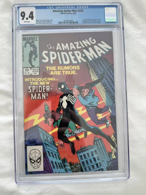 The Amazing Spiderman #252 1984 CGC 9.4 - KEY ISSUE - 1st App Of Black Costume