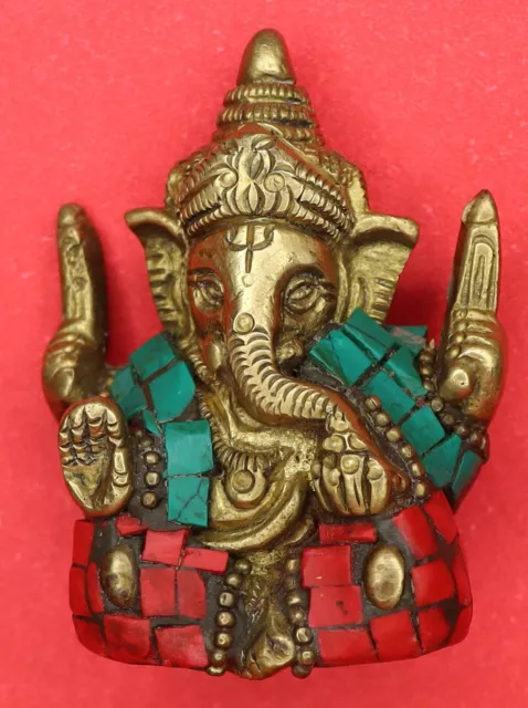 LORD GANESHA GANPATI Figure Brass Ganesh Figurine Statue Murti ...