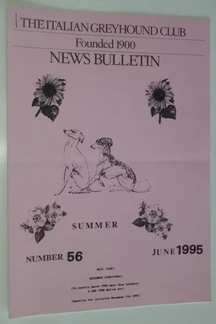 Italian Greyhound Club News Bulletin June 1995 Number 56 IG's in South Africa