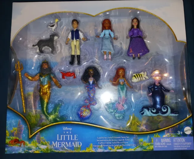 Disney The Little Mermaid Land & Sea Ariel Ultimate Story Set Doll.  7pc. New