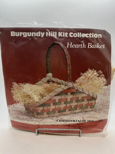 Vintage 1988 Commonwealth MFG Burgundy Hill Kit Collection Hearth Basket NIP