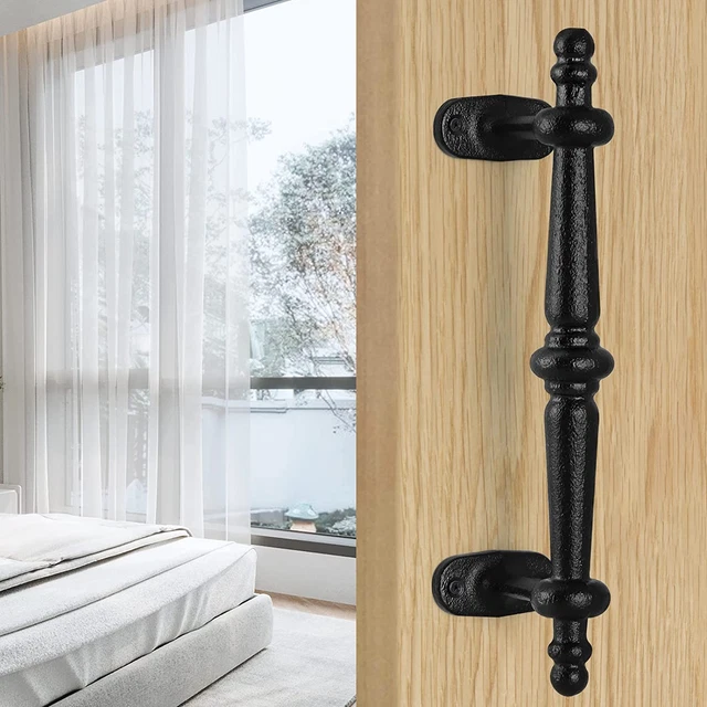 Barn Door Gate Pull Handle Black Pulls Hardware Heavy Solid Cast Iron Rustic New