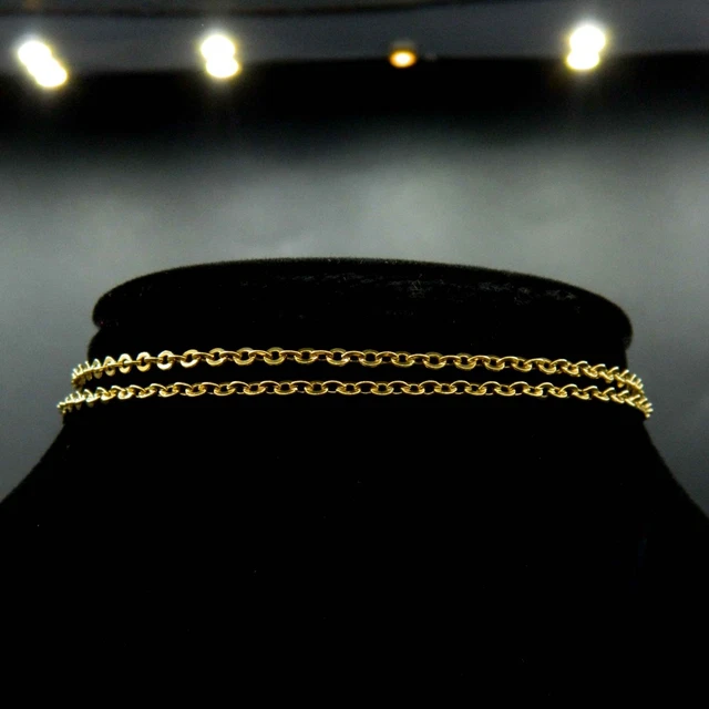 Chaîne En Or Jaune 18k - Maille Forçat Plate 2.78 X 2.12 Mm, Longueur 50.5 Cm, Occasion Parfait état