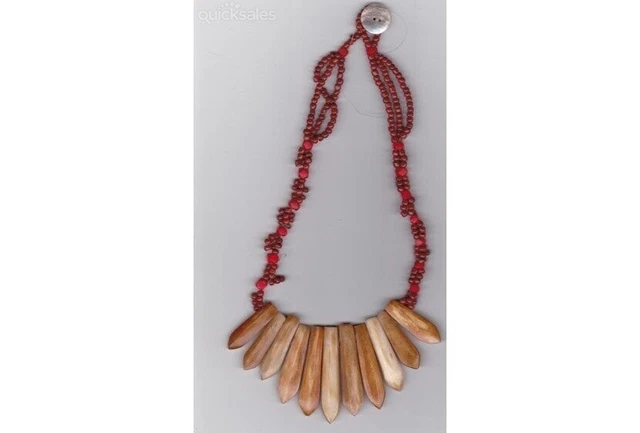 Hand Crafted Unusual Stone & Beaded Necklace 46 Cm.