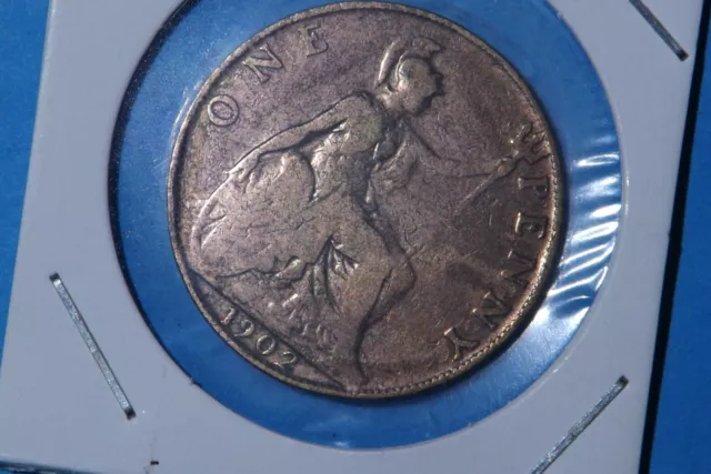 1902 Edward VII bronze high tide penny